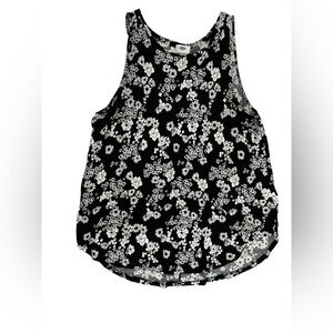 Women’s Old Navy Black/White Floral Sleeveless Tunic size XXL NWOT